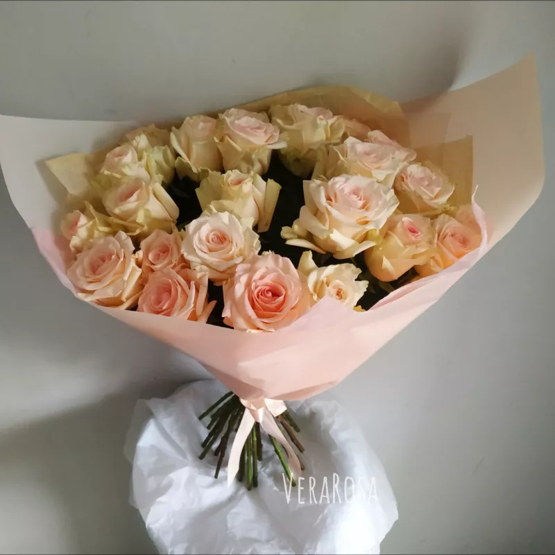 Монобукет из 25 роз «Розовое настроение»  2