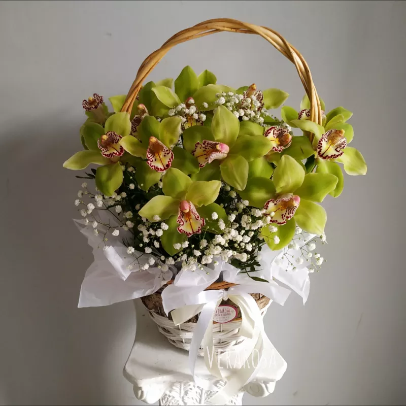 Корзина с орхидеями «Моей любимой» 1