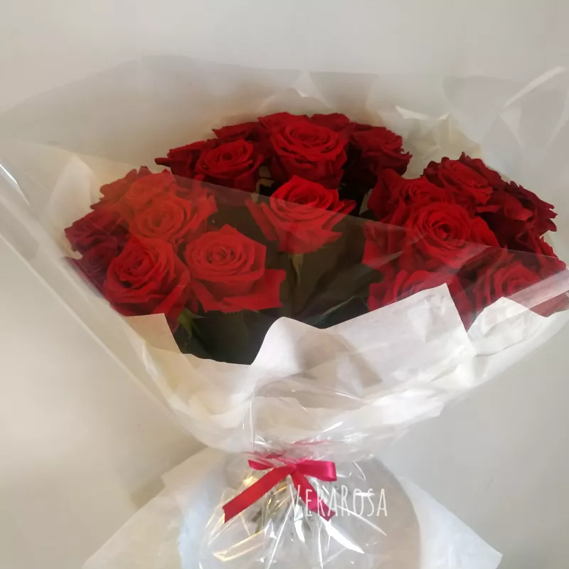 Бордовые розы 25шт 1