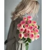 Монобукет из 19 розовых пионовидных роз 