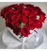 Сердце из 25 бордовых роз 