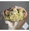 Монобукет из 15 белых роз 
