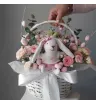 Цветочная корзина Пасхальный зайка 