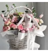 Цветочная корзина Пасхальный зайка  1