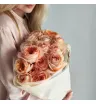 Букет из 15 пионовидных роз Персик  1