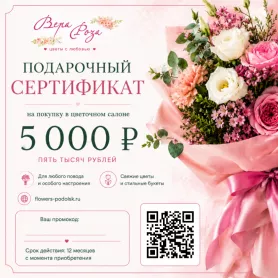 Электронный подарочный сертификат от интернет-магазина «VeraRosa»