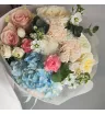 Букет из гортензии,роз и маттиолы  3