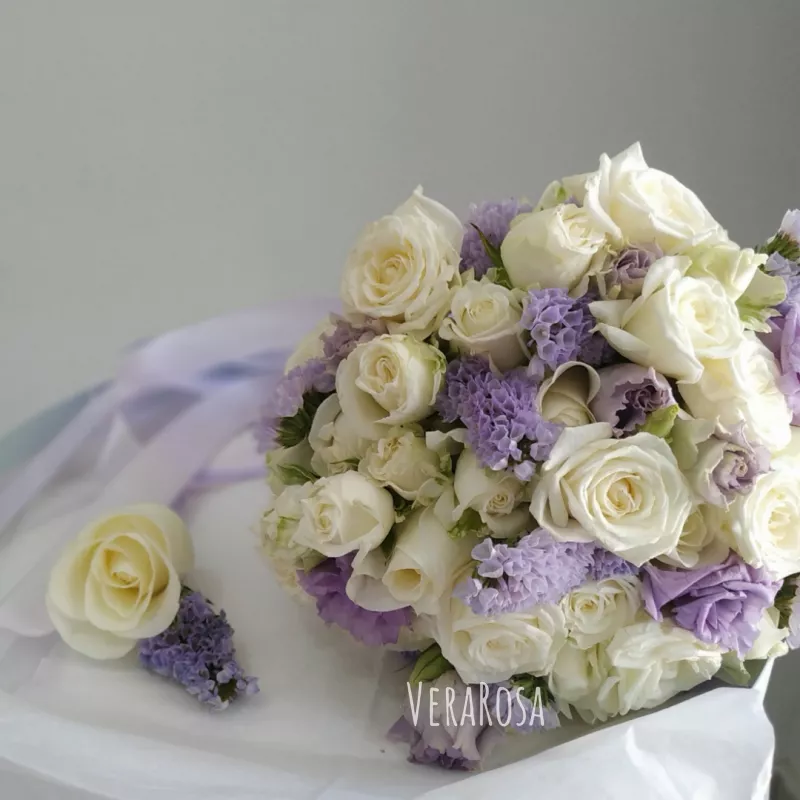 Букет невесты с розами «Агата ПРЕМИУМ»