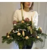 Новогодняя композиция на стол Золотая шишка  2