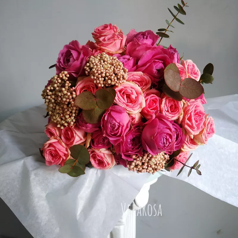 Букет невесты из розовых роз «Хлоя ПРЕМИУМ» 2
