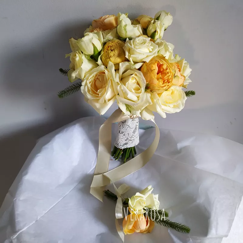 Букет для невесты из роз «Глория» 1