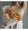 Монобукет из 19 кустовых роз Априкот 1